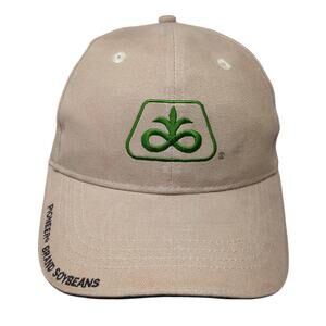 Pioneer Brand Soybeans Strapback Baseball Cap Beige One Size Adjustable Dupont